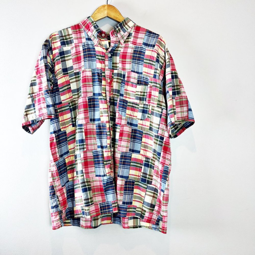 2/$20 Lands End Plaid Button Down Shirt Large